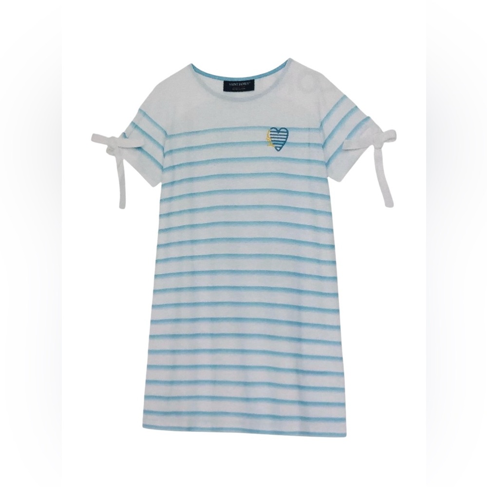 NWT Saint James for kids- Anais E dress nautical blue strip 2y